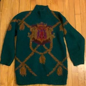 Vintage Mock Neck Glam Mohair Sweater - Sz S/M